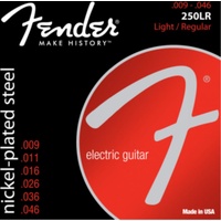 Super 250 Guitar Strings, Nickel Plated Steel, Ball End, 250LR Gauges .009-.046, (6)