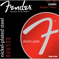 Super 250 Guitar Strings, Nickel Plated Steel, Ball End, 250RH Gauges .010-.052, (6)