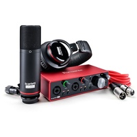 Focusrite Scarlett 2i2 3rd Gen Audio Interface Studio Pack w/ Condenser Microphone & Headphones