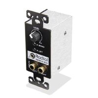 Wall-mount stereo DI, passive fits in single gang receptacle                      