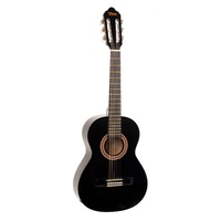 Valencia VC102BK 1/2 Size Nylon String Classical Guitar - Black