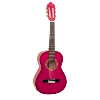 Valencia Vc102Pks 1/2 Size Nylon String Classical Guitar - Pink Sunburst