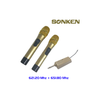 Sonken Dual Wireless Microphone Multi Channel Ezymic Gold