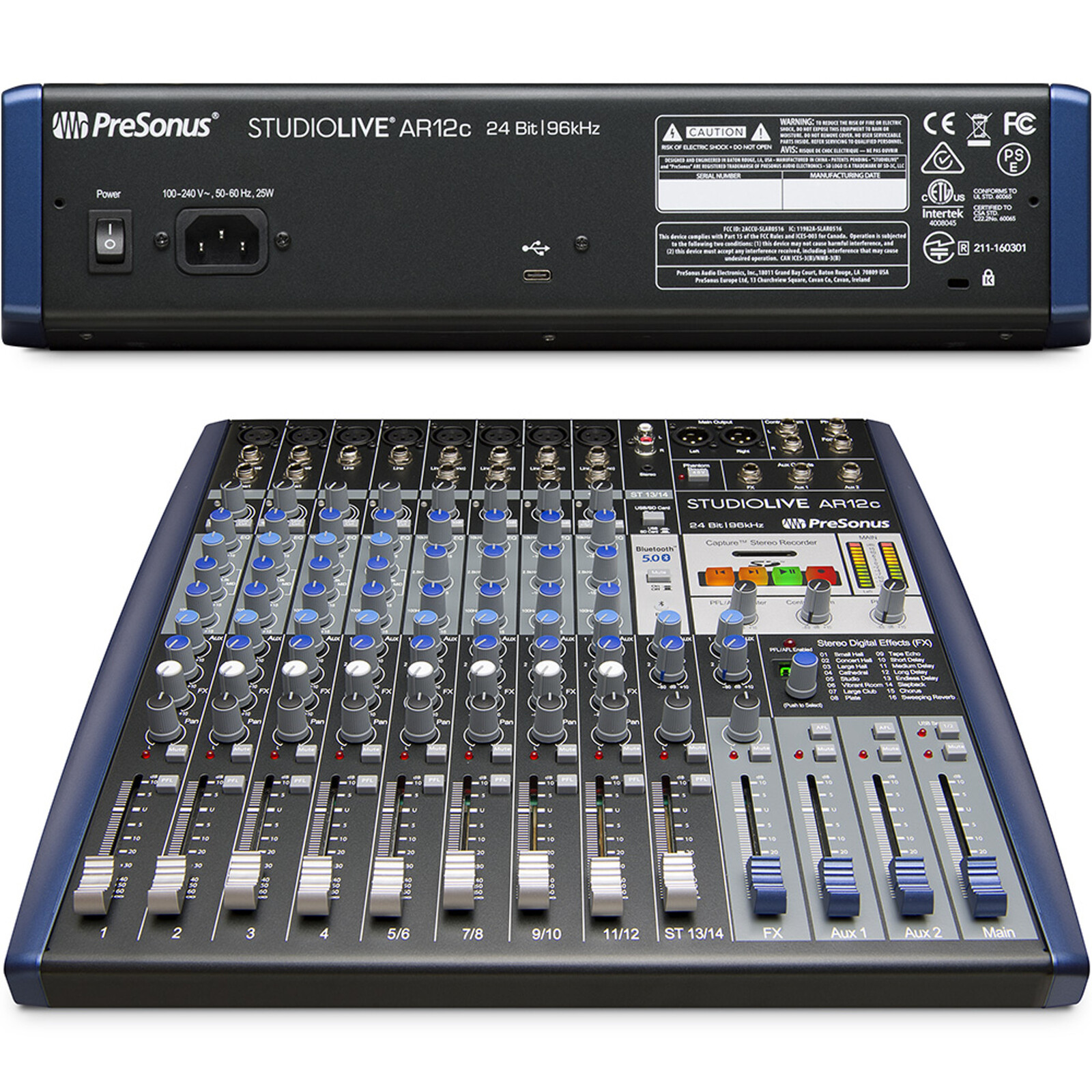 PreSonus USBC 12 ch analogue mixer with 12x4 multitrack recording