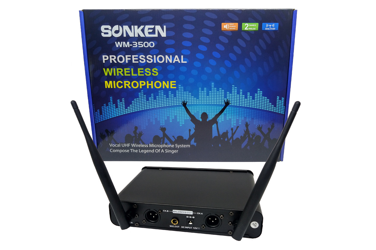 Sonken WM3500 Dual Wireless Microphone System w/ Metal Case Afterpay