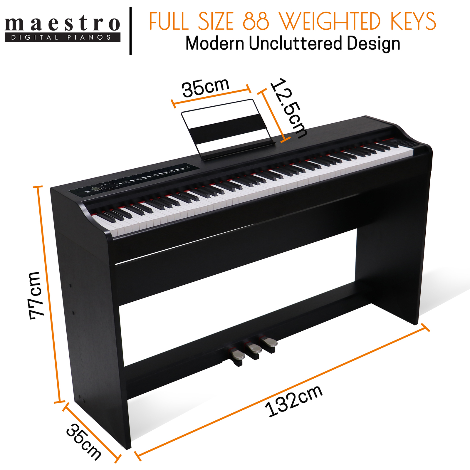 Maestro MDP410B 88Key Compact Digital Piano Hammer Action Black