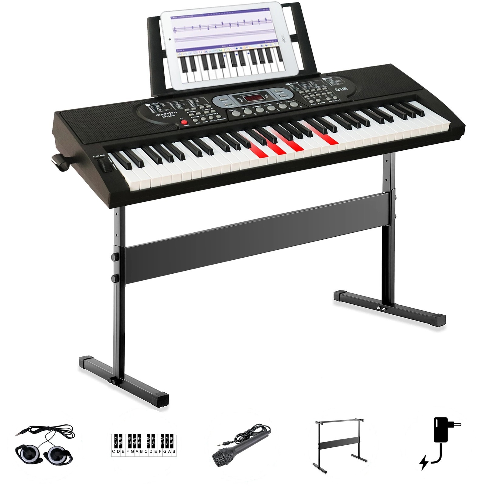 Maestro L100 Beginner 61Key Electronic Lighting Piano Keyboard