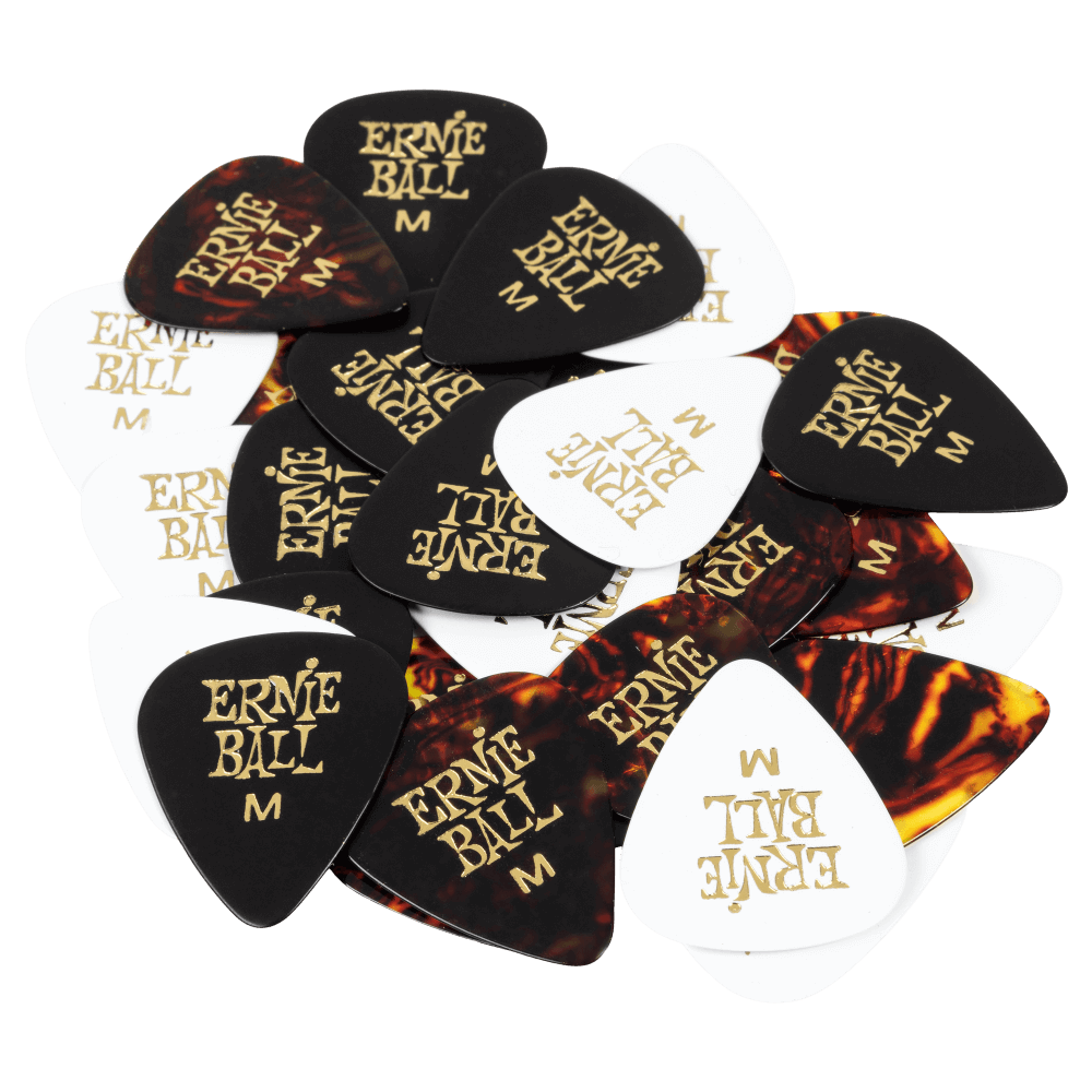 Ernie Ball Medium Assorted Color Cellulose Picks, bag of 12