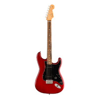 Fender Noventa Stratocaster Electric Guitar with Pau Ferro Fingerboard in Crimson Red Transparent