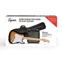 Fender Squier Sonic® Stratocaster® Electric Guitar Pack - 2-Color Sunburst, Maple Fingerboard w/ Gig Bag & 10G Amp