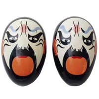 MARACAS-CHINESE FACE SHAKERS Red