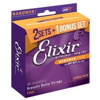 Elixir #16538: 3 Pack 80/20 Bronze Custom Lite 11-52
