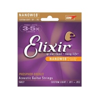 Elixir #16027: Acoustic Nanoweb Phosphor Bronze Cust Lite 11-52