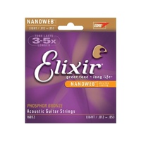 Elixir #16052: Acoustic Nanoweb Phosphor Bronze Lite 12-53