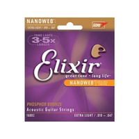 Elixir #16002: Acoustic Nanoweb Phosphor Bronze Xtra Lite 10-47