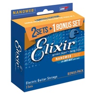 Elixir #16542: 3 Pack Electric Nanoweb Lite 10-46