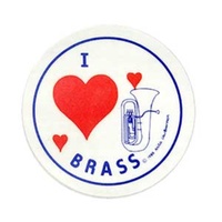 STICKERS Packof10 "I Love Brass"