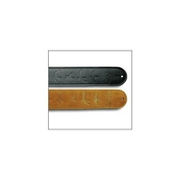 100156::001: Guitar Strap: Birds, Black Leather