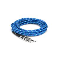 Cloth Guitar Cable, Hosa Straight to Same, 18 ft, BU/GN/WH
