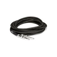 Cloth Guitar Cable, Hosa Straight to Same, 18 ft, BK/AU