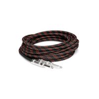 Cloth Guitar Cable, Hosa Straight to Same, 18 ft, BK/RD
