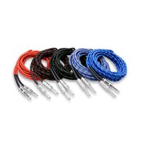 Cloth Guitar Cable, Hosa Straight to Same, 18 ft, Assorted Colors, 10 pc