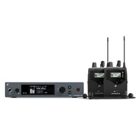 Sennheiser ew IEM G4-TWIN-B Wireless stereo monitoring twin set. Includes (1) SR IEM G4 stereo transmitter, (2) EK IEM G4 stereo bodypack receivers, (