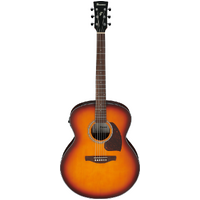 Ibanez PJ50E Open Pore Vintage Amber Sunburst Top, Open Pore Natural Back and Sides Acoustic Guitar 
