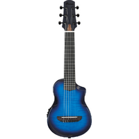 Ibanez AUP10FMNE Transparent Blue Sunburst Open pore Ukulele with Bag