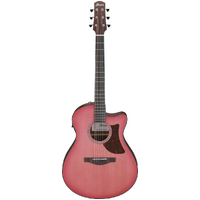 Ibanez AAM50CE Coral Red Burst Open Pore Top, Natural Open Pore Back and Sides Acoustic Guitar 