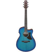 Ibanez AAM50CE Sapphire Blue Burst Open Pore Top, Natural Open Pore Back and Sides Acoustic Guitar 