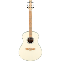 Ibanez AAM370M2E Transparent Antique White Ice Blue Open Pore Acoustic Guitar