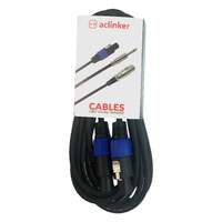 Audio Speakon Cable 12 Guang AWG Patch Cords Professional DJ Speaker Cables Black Wire 5 meters