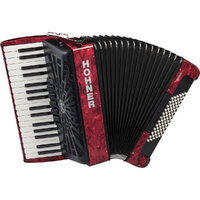Hohner Bravo Iii 72 Bass Red Piano Accordion Carry Bag