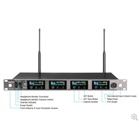 MIPRO Four Channel Wideband Diversity Receiver with Dante. 1 RU metal rack mountable receiver. 400 p