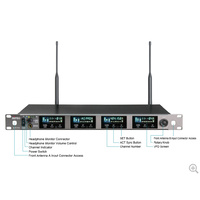MIPRO Four Channel Wideband Diversity Receiver. 1 RU metal rack mountable receiver. 400 preset chann