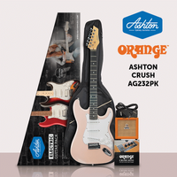Ashton AG232PK Electric Guitar Pack in Metallic Pink w/ Orange Crush Mini Amplifier-- 509661