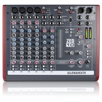 Allen & Heath ZED-10 Multipurpose Mixer mono/3 stereo ins, 1 aux, 3-band mid-sweep EQ, LR, USB IO