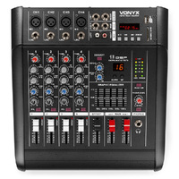 Vonyx AM5A , 5-Channel Powered Mixer 2x 500W with FX & BT
