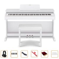 Casio AP-270WE Celviano Digital Piano White w/ Bench and Bonus Bundle