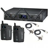 AUDIO TECHNICA  System10 Pro wireless mic system.  Two RU13 receivers two BP transmitters 2x AT829cW lapel