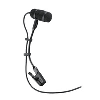 AUDIO TECHNICA  Cardioid condenser clip-on instrument mic, 1.8m cable to XLR (Inc: AT8418 mount, AT8538 PS)