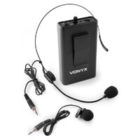 Vonyx BP10 Bodypack with Headset and Lapel Microphone
