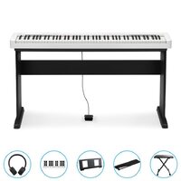 Casio CDP-S110WE 88 Key Digital Piano (White) BUNDLE Incl CS46 Wooden Stand + CS3 Pedal + Bonus Accessories