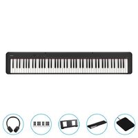 Casio CDP-S160BK 88 Key Weighted Action Digital Piano (Black) w/ Bonus Accessories