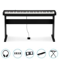 Casio CDP-S160BK 88 Key Digital Piano (Black) BUNDLE Incl CS46 Wooden Stand + SP3 Pedal + Bonus Accessories