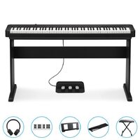 Casio Cdp-S160Bk 88 Key Digital Piano (Black) Bundle Incl Cs46 Wooden Stand + Sp34 Tri-Pedal + Bonus Accessories