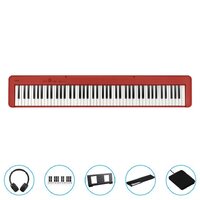 Casio Cdp-S160Rd 88 Key Weighted Action Digital Piano (Red) W/ Bonus Accessories