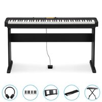 Casio Cdp-S360Bk 88 Key Digital Piano (Black) Bundle Incl Cs46 Wooden Stand + Sp3 Pedal + Bonus Accessories