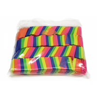CFMC1RU - Confetti 2cm*5cm Flameproof UV paper Fluro multi colour rectangles in 1Kg bag